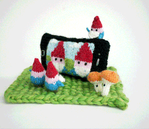 Alternatively, he could crochet a sculpture of gnomes in a garden, like this one from http://mochimochiland.com/2014/05/gnome-team-selfie/